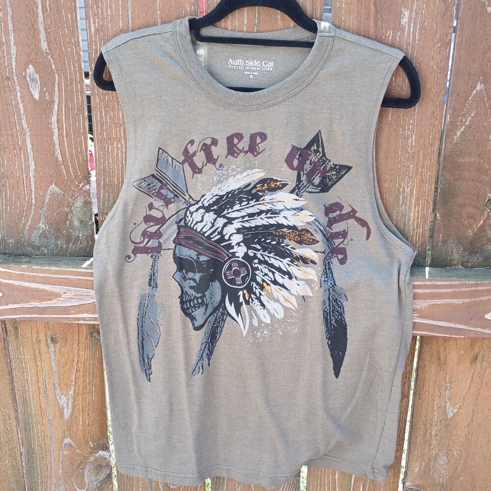 Men's Auth Side Car Live Free Tank Top Sz. S